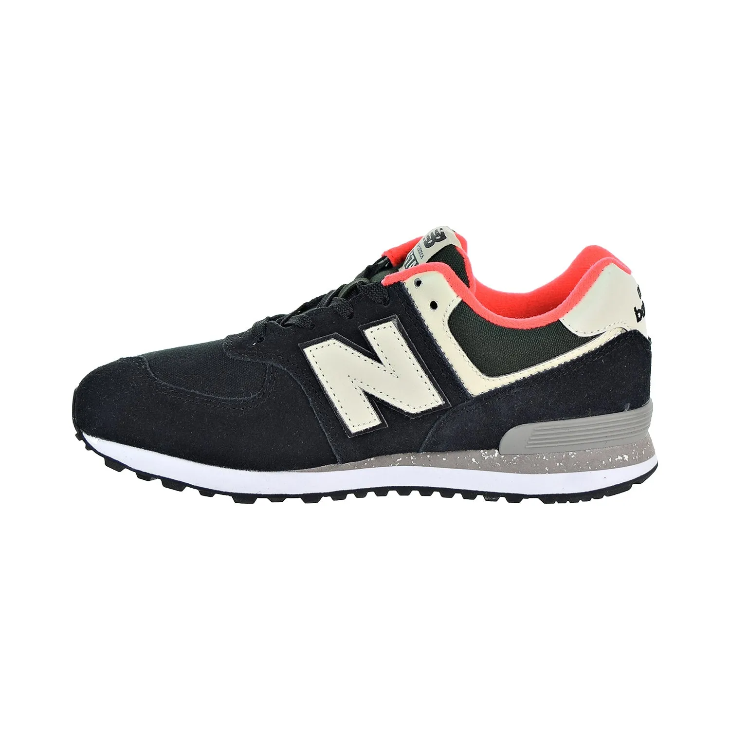 New Balance 574 Classic Big Kid's Shoes Black/Flame