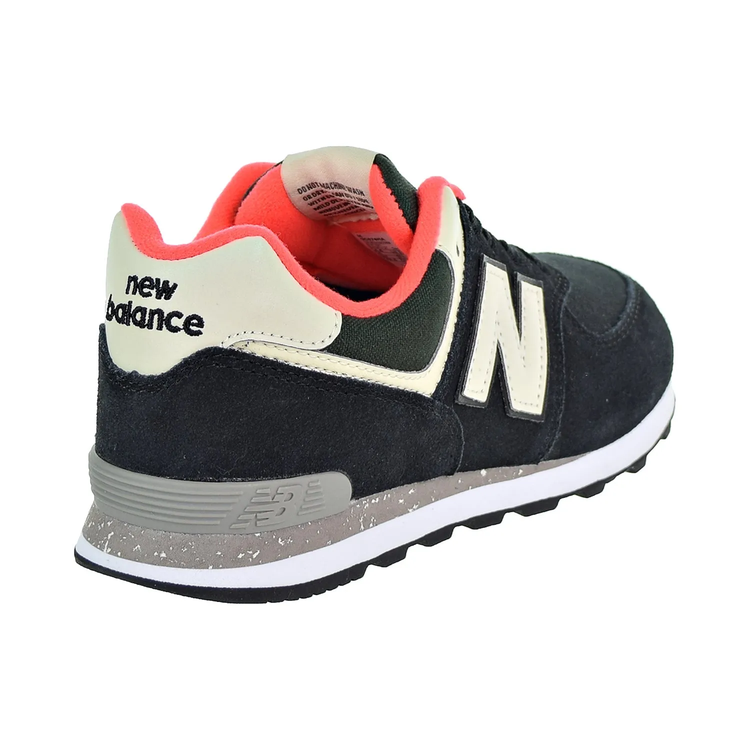 New Balance 574 Classic Big Kid's Shoes Black/Flame