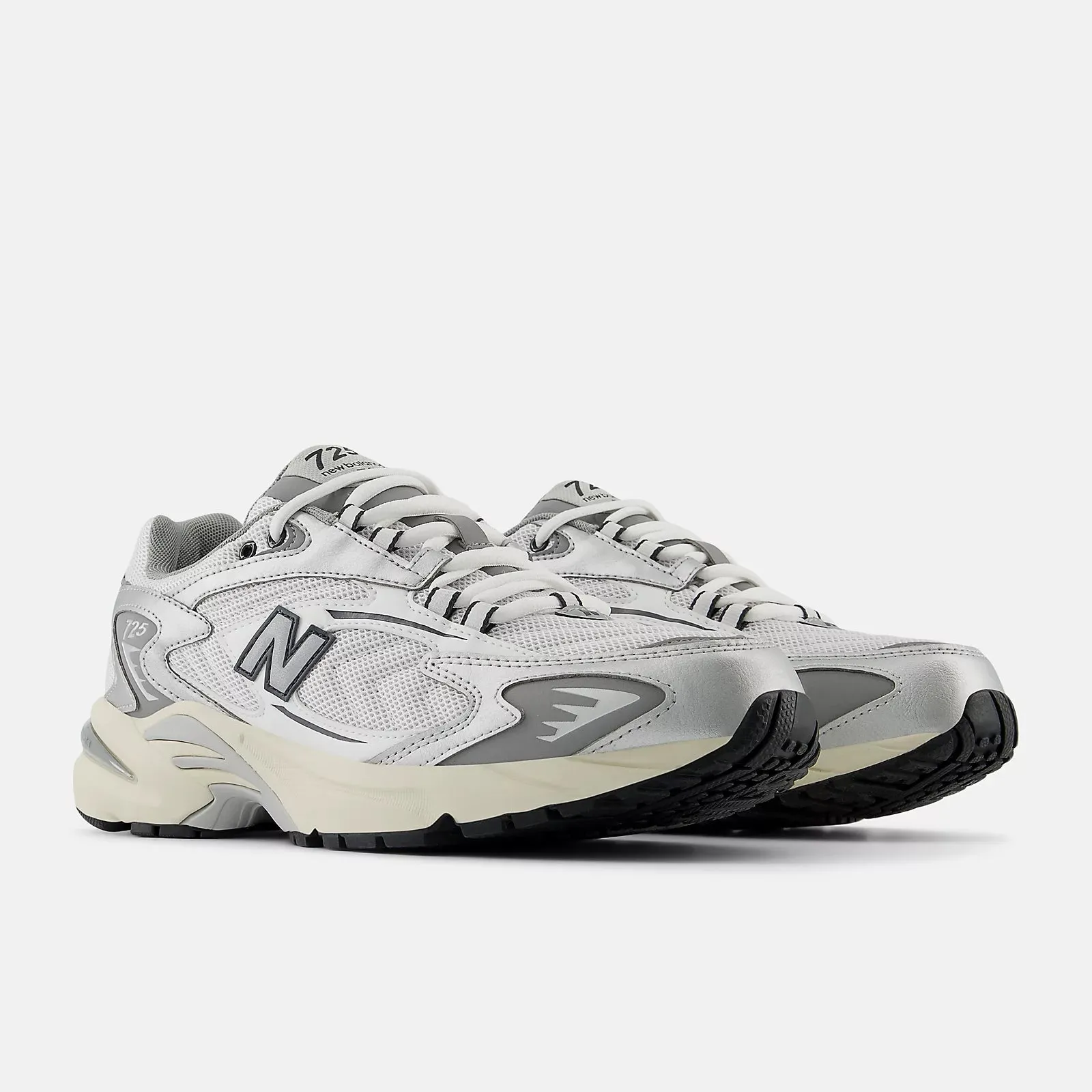 New Balance - 725V1 White with Metallic Silver and Slate Grey ML725CD