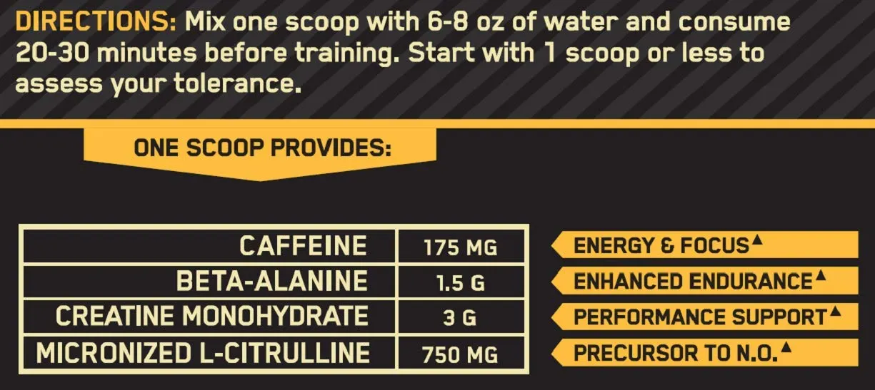 OPTIMUM NUTRITION Gold Standard Pre-Workout with Creatine, Beta-Alanine, and Caffeine for Energy, Keto Friendly, Fruit Punch, 30 Servings