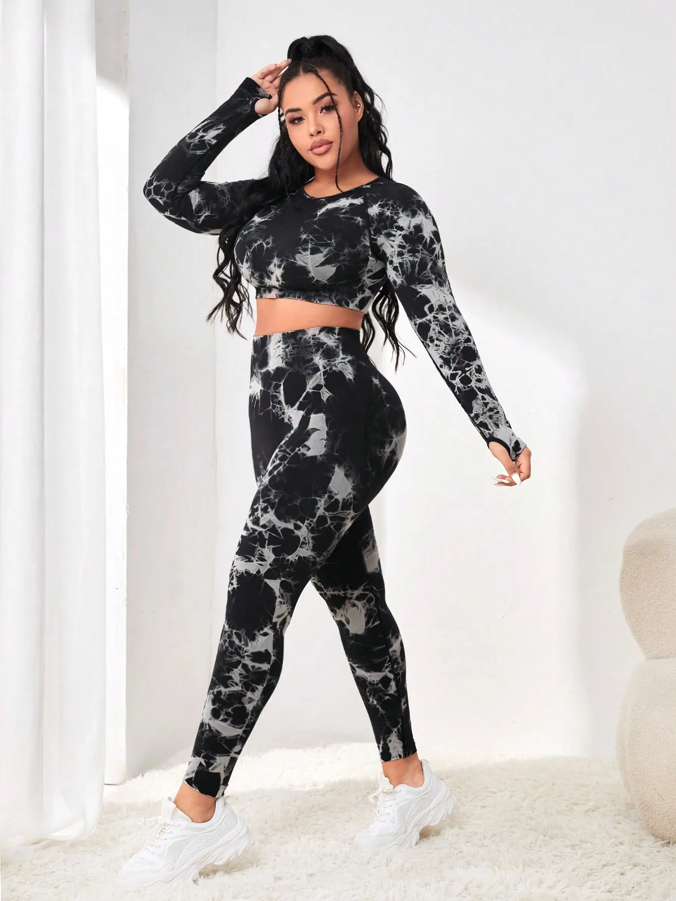 Plus Tie Dye Tummy Control Sports Set
