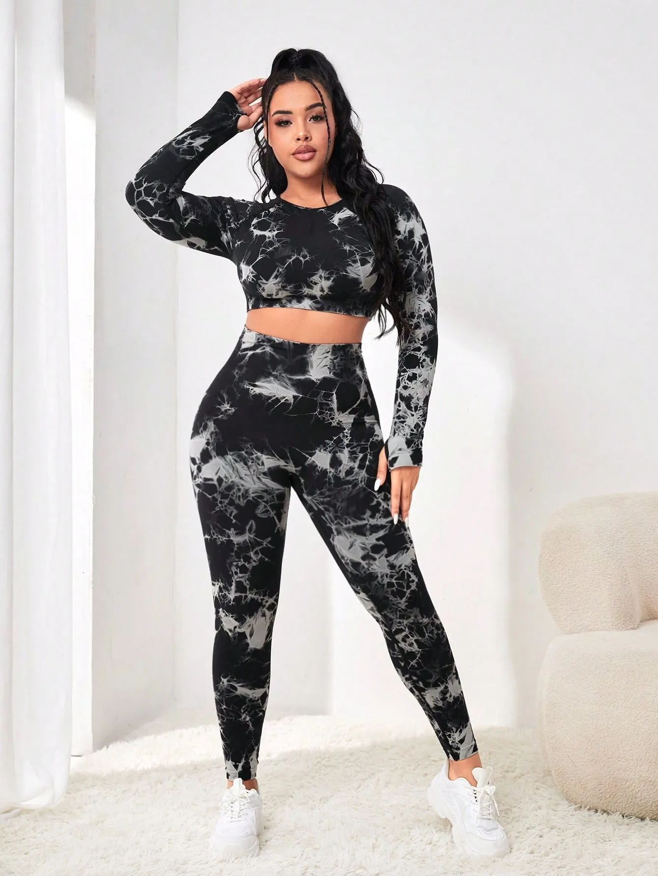 Plus Tie Dye Tummy Control Sports Set