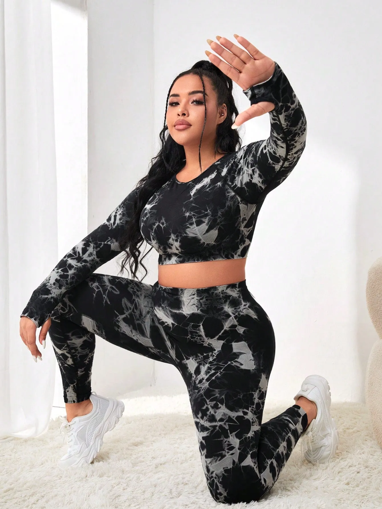 Plus Tie Dye Tummy Control Sports Set