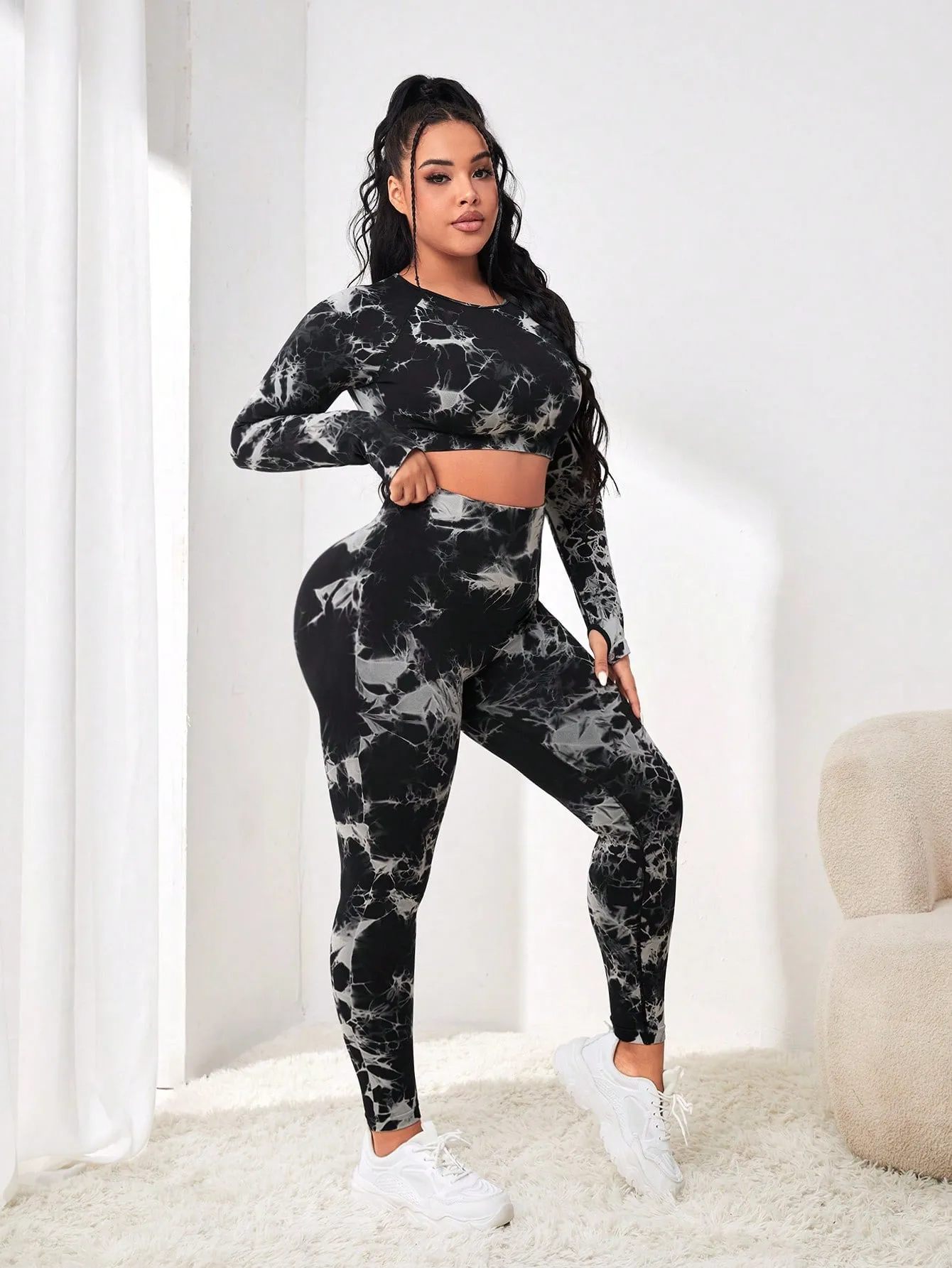 Plus Tie Dye Tummy Control Sports Set