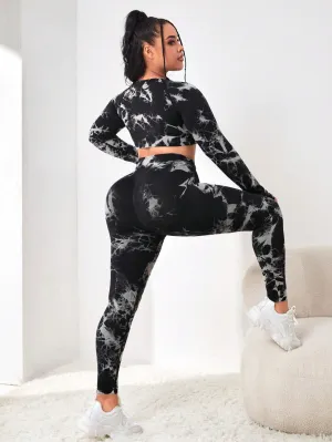 Plus Tie Dye Tummy Control Sports Set