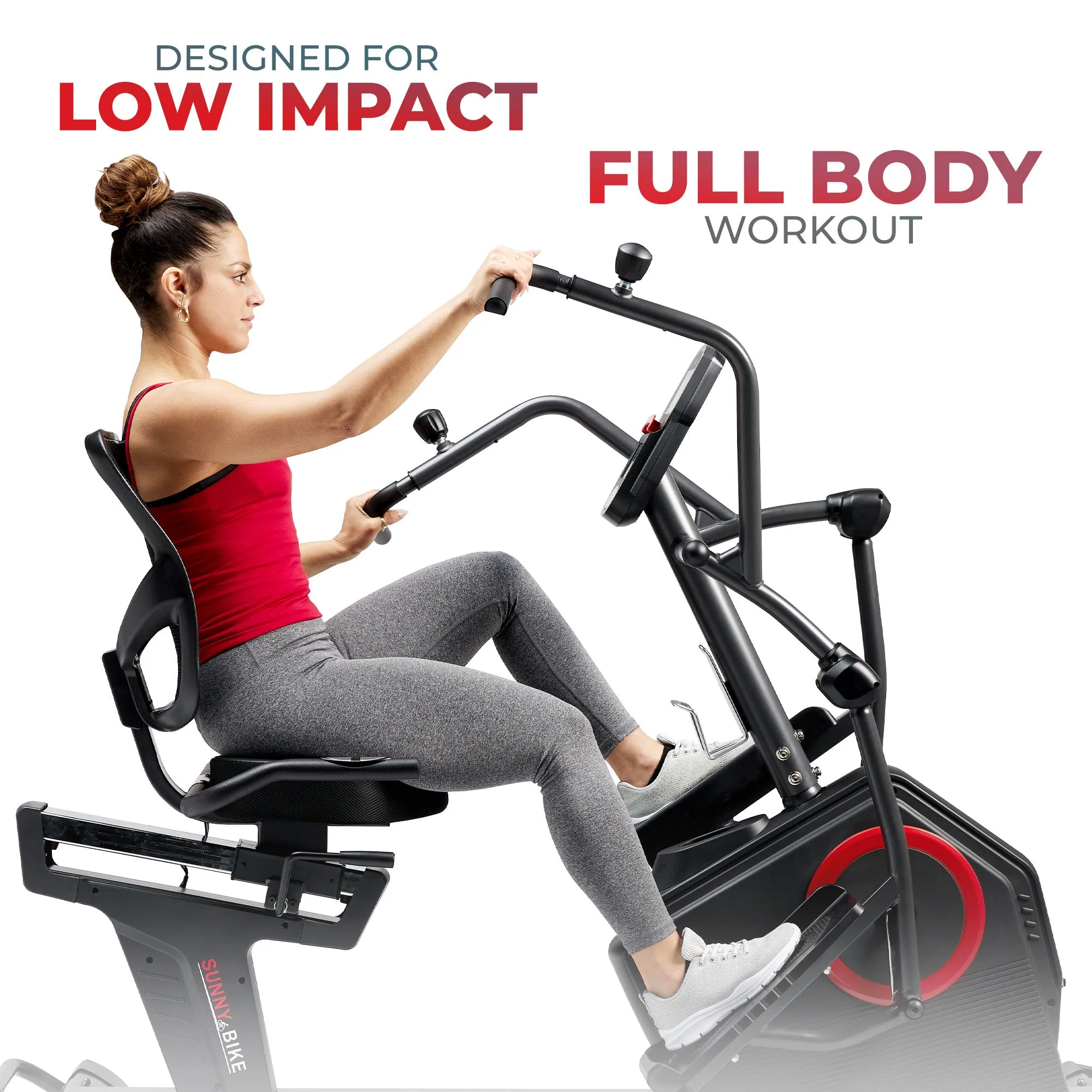 Premium Smart Programmable Electro-Magnetic Resistance Recumbent Elliptical Cross Trainer