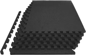 Rubber Tiles Mat 6 Squares Interlocking Foam Gym Mats 24'' x 24''