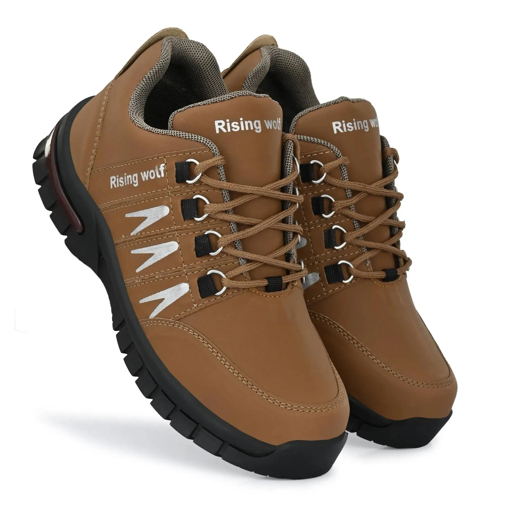 Synthetic Leather Lightweight Leather Shoes for Men Brown Color