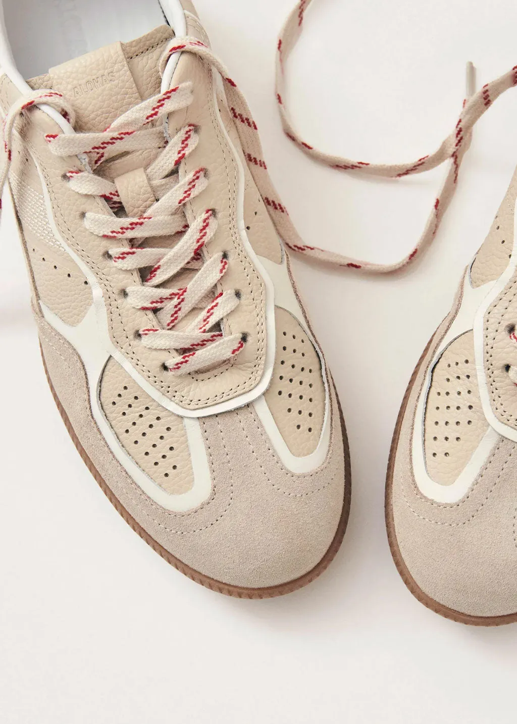 Tb.490 Rife Grain Cream Leather Sneakers
