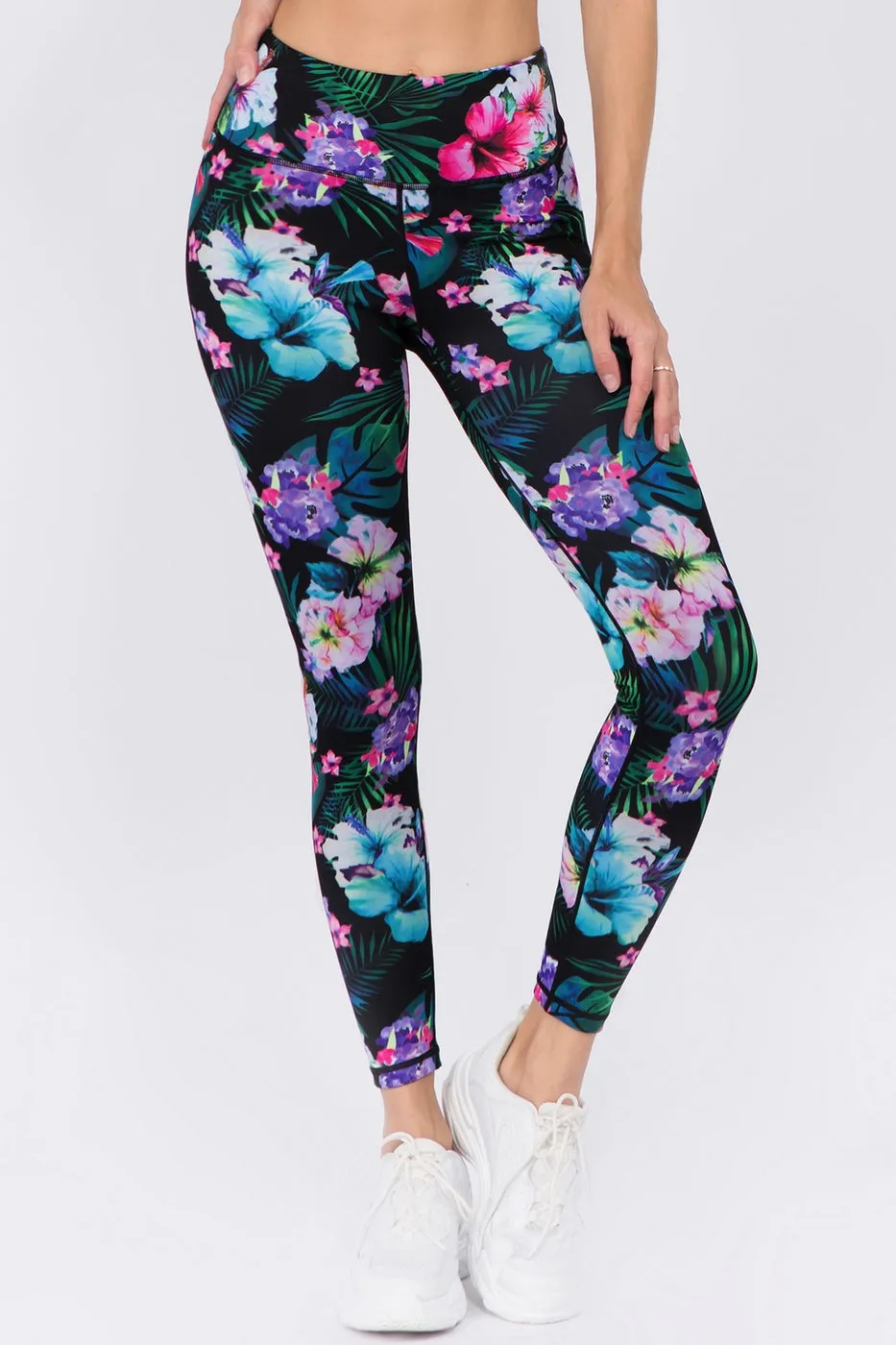 Trinity Tropical Ivory Workout Leggings