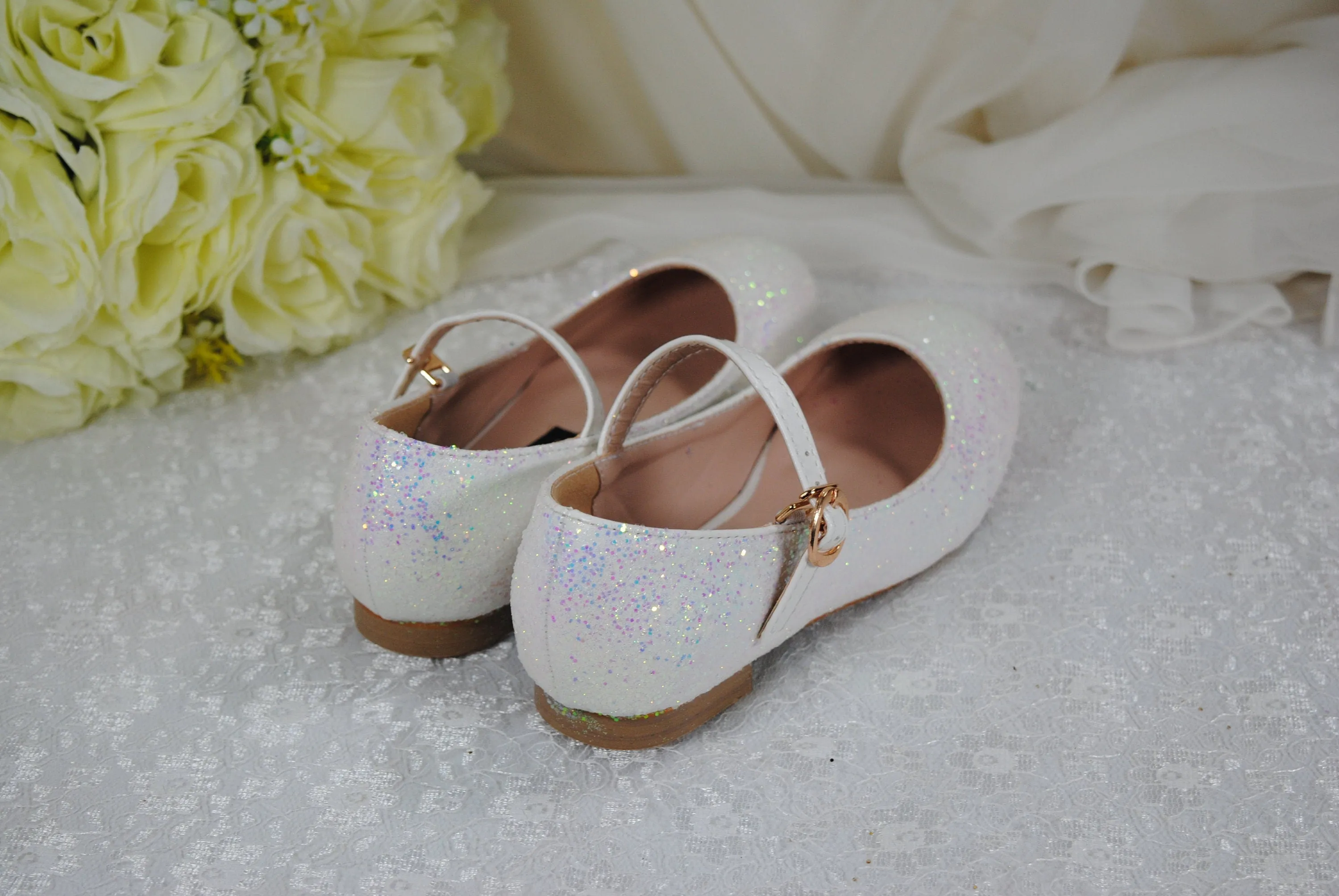 Unicorn Glitter Flower Girl Shoes