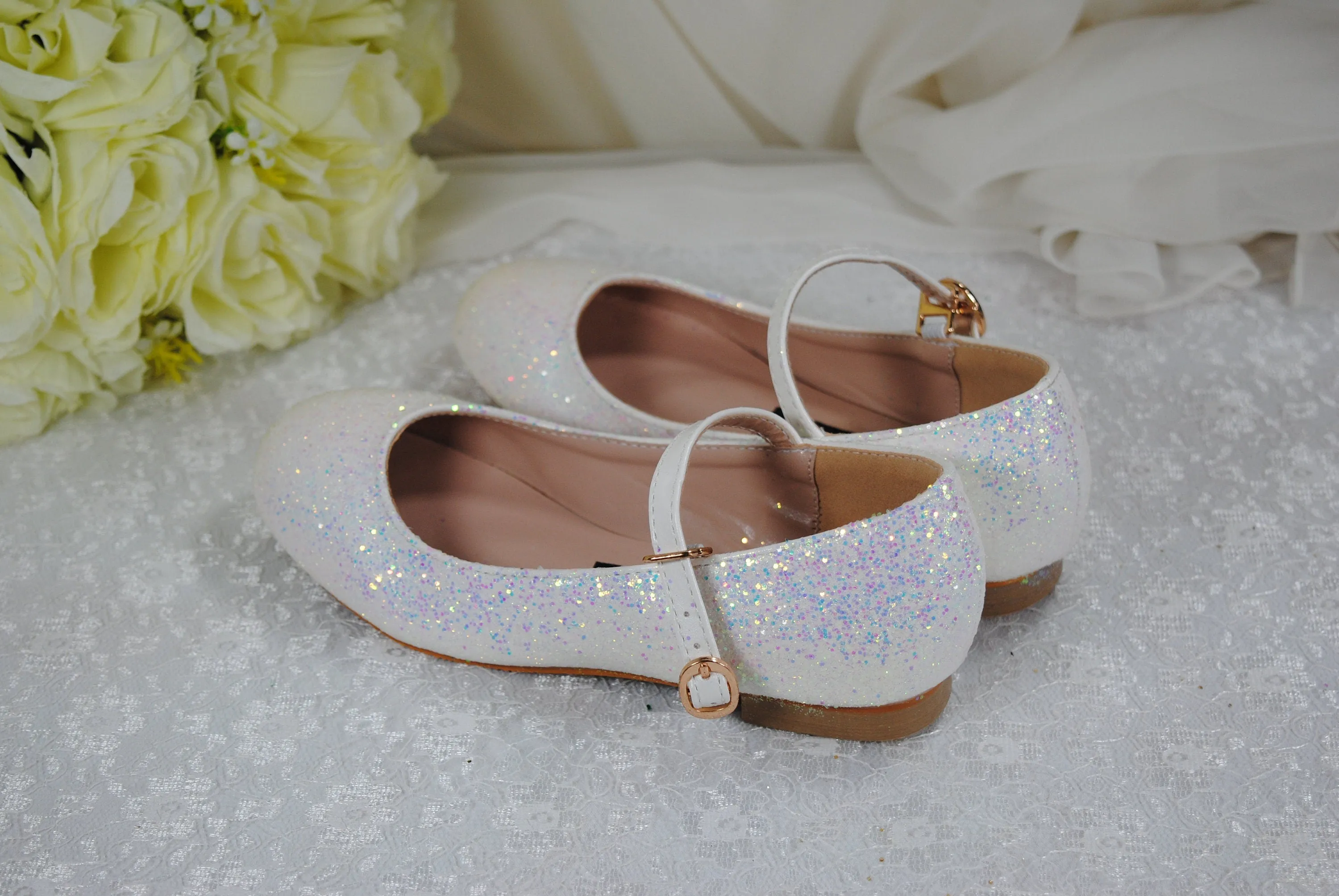 Unicorn Glitter Flower Girl Shoes