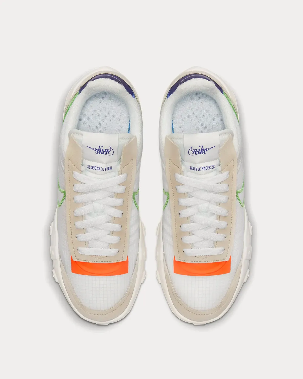 Waffle Racer 2X Desert Sand / Summit White / Hyper Crimson / Mean Green Running Shoes