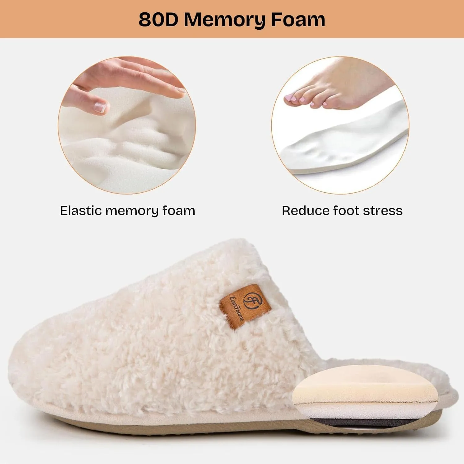 Women'S Fuzzy Slip-On Slippers Warm Cozy Soft Lightweight Memory Foam Indoor House Shoes